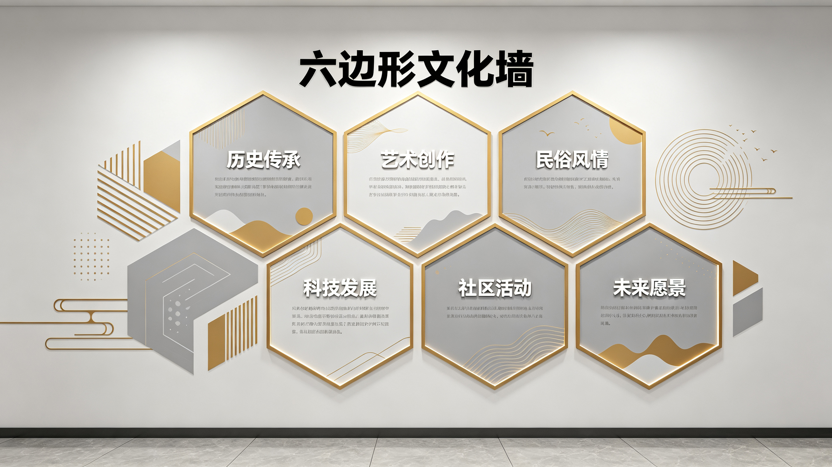 美姑企业文化墙 | 六边形信息美学